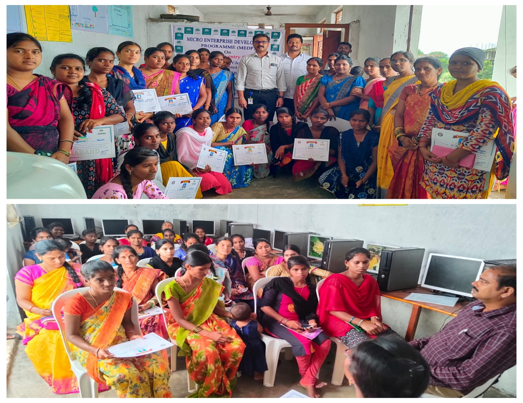 Rural youth at computer training sessions