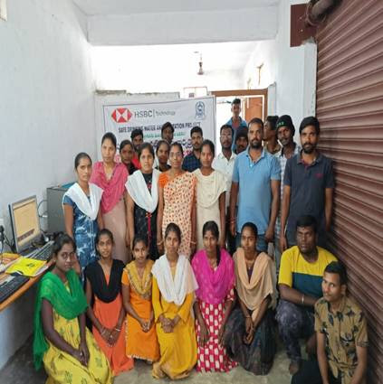 Women trainees at the computer training centre