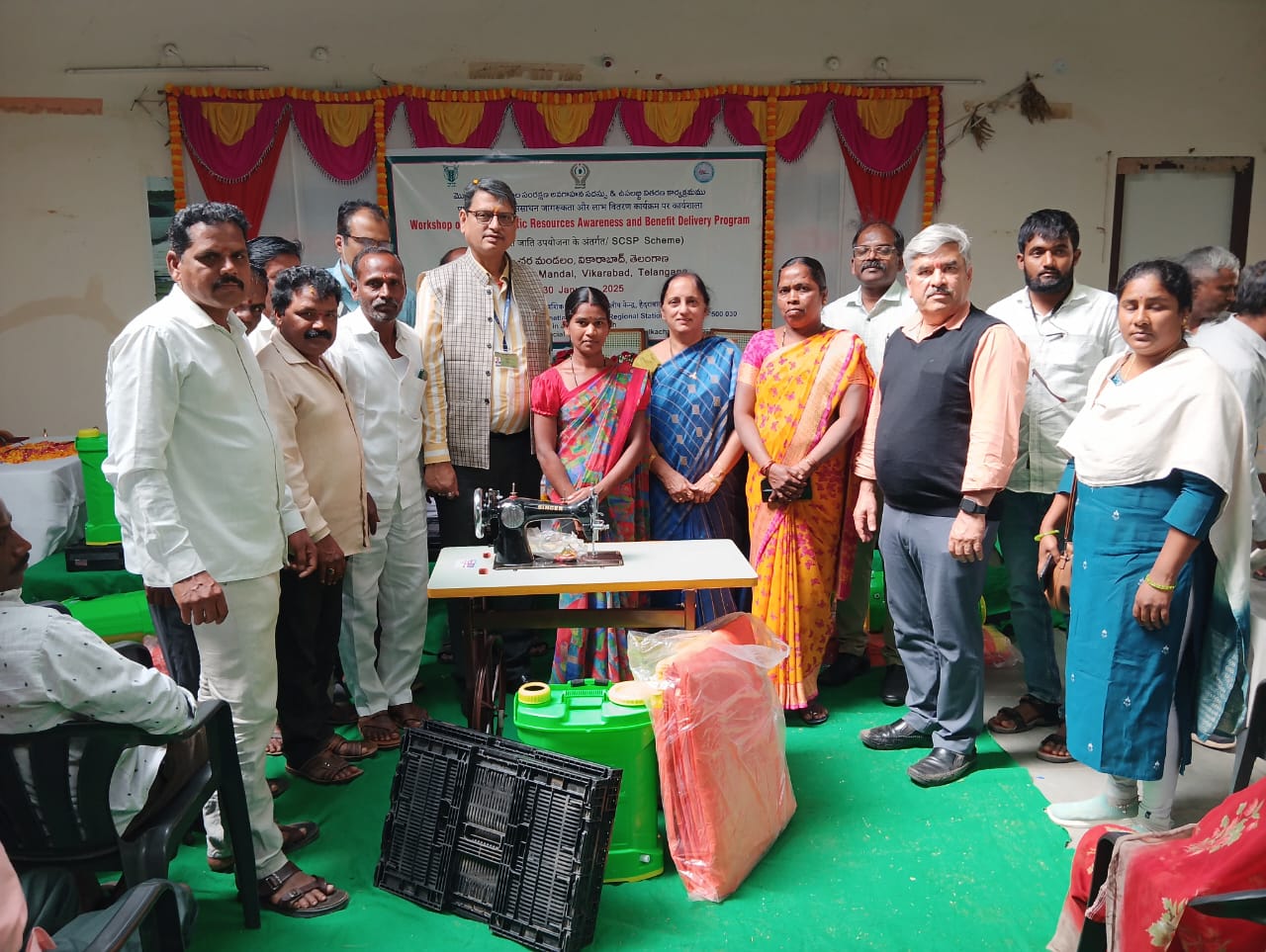 Sewing machine and farm tools handed over at the SCSP programme