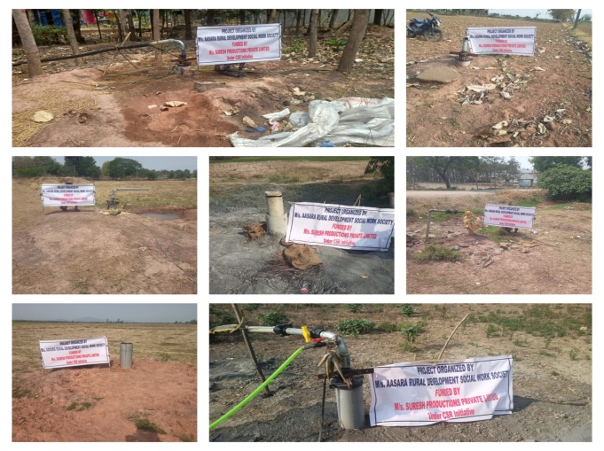 Water for Growth project sites marked with Aasara banners